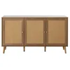 Image de Goto - buffet bas - effet bois et cannage - 3 portes - 140 cm - Bois
