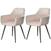 Image de Lormi - lot de 2 fauteuils - en velours côtelé et velours - beige - Gris