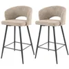 Image de Pattaya - lot de 2 tabourets de bar - en tissu bouclette sable - Sable