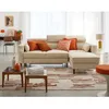 Image de Alicante - canapé dangle réversible convertible avec têtières - coffre - 4 places - en tissu texturé - Beige