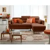 Image de Alicante - canapé dangle réversible convertible avec têtières - coffre - 4 places - en tissu texturé - Terracotta