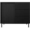 Image de Girona - buffet bas - noir - 3 tiroirs et 1 porte - 103 cm - Noir