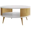 Image de Forini - table basse ronde - blanc et doré - 1 niche - 75 cm - Blanc / Doré