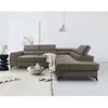 Image de Aneta - canapé dangle droit 5 places - convertible avec coffre et têtières - en velours - Taupe