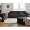Image de Miro - canapé droit 3 places - convertible avec coffre - en velours texturé - Gris Anthracite
