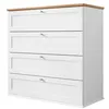 Image de Francesco - commode - effet bois et blanc - 92 cm - Bois / Blanc