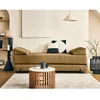 Image de Brescia - banquette 3 places convertible en tissu velours relief - Jaune