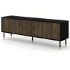Image de Kirua - meuble tv - 4 portes - 180 cm - Noir / Bois