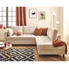 Image de Anna - canapé dangle droit 5 places convertible en velours texturé - Beige