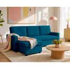 Image de Meiya - canapé dangle réversible 4 places convertible avec coffre en tissu - Bleu