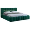 Image de Cleo - lit coffre avec led - 180x200 cm - sommier inclus - en velours - Vert