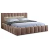 Image de Cleo - lit coffre avec led - 180x200 cm - sommier inclus - en velours - Taupe