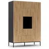 Image de Felicia - armoire - effet bois et noir - 135x200 cm - Bois / Noir