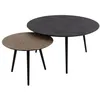 Image de Kahoni - lot de 2 tables basses gigognes - doré et noir - 74 et 58 cm - Noir / Doré