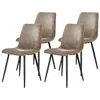 Image de Iris - lot de 4 chaises - en velours côtelé et velours - Latte