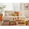 Image de Bowie - canapé 3 places convertible coffre + coussin rond inclus en tissu texturé - Beige