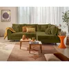 Image de Rune - canapé dangle droit 4 places en velours texturé - Vert Olive