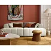 Image de Ray - canapé droit 4 places avec double méridienne - assise profonde - en tissu texturé - Beige