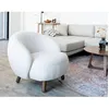 Image de Nayeli - fauteuil avec pieds en bois dhévéa - en tissu bouclette - Blanc
