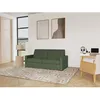 Image de Julia - canapé 3 places convertible express couchage quotidien 140 cm matelas 14 cm en tissu - Vert