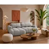 Image de Yulin - Canapé dangle gauche 4 places convertible avec coffre en tissu bouclette - Gris clair