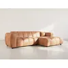 Image de Curtis - canapé dangle droit 4 places en simili - Cognac