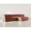 Image de Curtis - canapé dangle droit 4 places avec accoudoir en tissu texturé - Terracotta