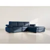 Image de Bianca - Canapé dangle droit 4 places convertible avec coffre en tissu texturé - Bleu marine