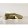 Image de Lison - Canapé dangle droit 4 places en velours texturé - Vert Kaki