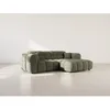 Image de Mini Ray - Canapé dangle droit 4 places en tissu texturé - Vert Kaki