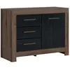 Image de Buffet 1 porte 3 tiroirs Petits-meubles - Adam - 112 x 45 x 85cm - Bois et Noir