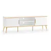 Image de Meuble TV 2 portes Petits-meubles - Zora - 160 x 40 x 53cm - Blanc