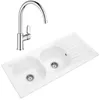Image de Evier 2 bacs VILLEROY ET BOCH Nestor Plus + Mitigeur cuisine bec haut GROHE Bauloop