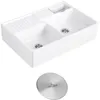 Image de Evier timbre doffice VILLEROY ET BOCH Tradition 2 bacs 895 x 63 céramique vidage manuel blanc + Cache bonde acier massif