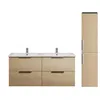 Image de Meuble salle de bain double vasque BURGBAD Olena 120 cm chêne clair + colonne