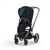 Image de Poussette PRIAM 4 châssis Chrome Marron siège Midnight Blue Plus