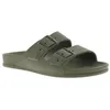 Image de Claquettes - Marque - Talon plat - Femme - Vert kaki - Boucles fantaisies