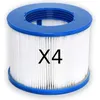Image de Cartouche Filtre à Vis - Aqua Spa - Lot de 4 - Papier 120 Plis - 80 mm de Hauteur - 100 mm de Diamètre