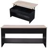 Image de Table basse avec plateau relevable noire et bois HEDDA