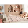 Image de Tapis salon Rose motif géométrique poil long DELYA 200x290cm
