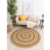 Image de Tapis - NAZAR RUGS - NATURE - 120x120 cm - Effet jute naturel - Noir