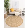 Image de Tapis - NAZAR RUGS - NATURE - 120x120 cm - Effet jute - Motif oriental - Blanc