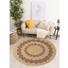 Image de Tapis - NAZAR RUGS - NATURE - 160x160 cm - Effet jute - Géométrique - Noir