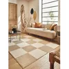 Image de Tapis - NAZAR RUGS - 80x150 cm - Motif Carreaux - Beige et Crème