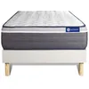Image de Ensemble Matelas Sommier 90x200 cm - Sommier Blanc (en kit) - Actiflex Plus
