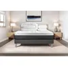 Image de Pack lit complet - Matelas 140x190 cm + Sommier tapissier à lattes (en kit) + 2 oreillers + Couette - Vital Soft Gris