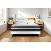 Image de Pack lit complet - Matelas 200x200 cm + Sommier tapissier à lattes (en kit) + 2 oreillers + Couette - Vital Power Zen Blanc