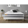 Image de Ensemble sommier matelas 140x200 Memo plus Mémoire de forme - 24 cm - Ferme - sommier kit blanc