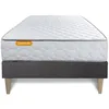 Image de Ensemble sommier matelas 90x200 Memo Mémoire de forme - 20 cm - Très ferme - sommier kit gris