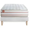 Image de Ensemble LE DOUX 90x190cm Mémoire de forme 3 zones de confort - Ep. 24cm + sommier kit Blanc